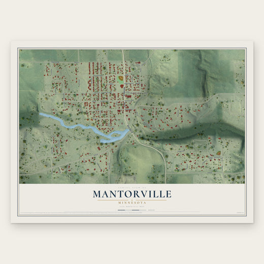 Mantorville, Minnesota map print, the full design
