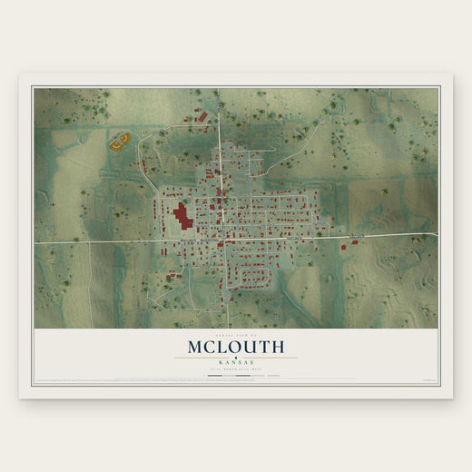 McLouth, Kansas map print, the full design