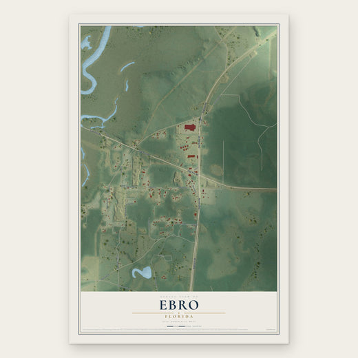 Ebro, Florida map print, the full design