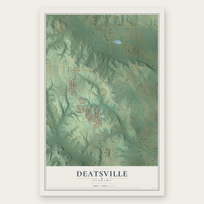 Deatsville, Alabama map print, the full design