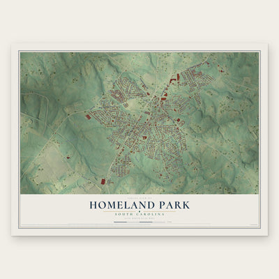 Homeland Park, South Carolina map print, the full design