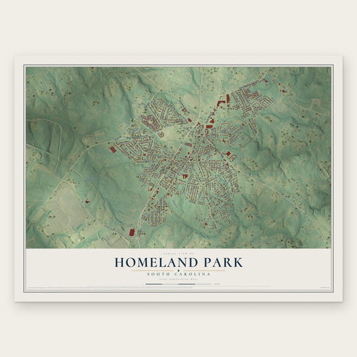 Homeland Park, South Carolina map print, the full design
