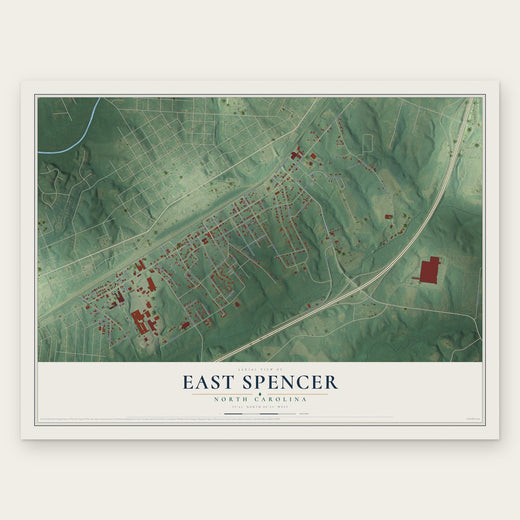 East Spencer, North Carolina map print, the full design