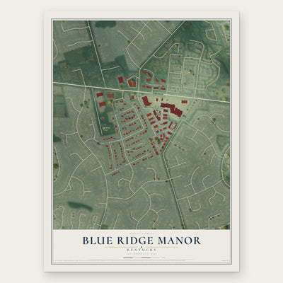 Blue Ridge Manor, Kentucky map print, the full design