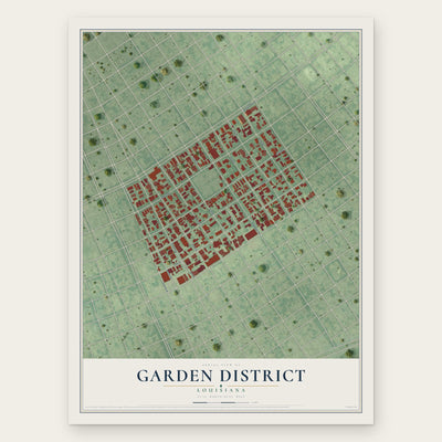 Garden District, Louisiana map print, the full design