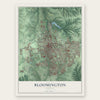 Bloomington, Indiana map print, the full design