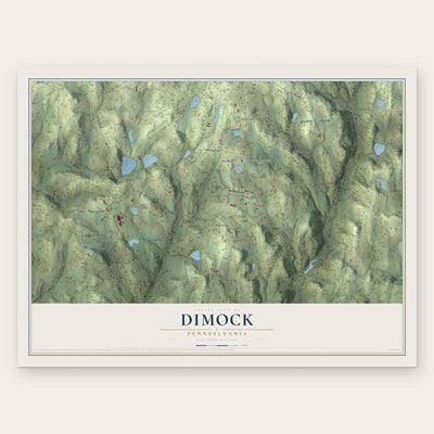 Dimock, Pennsylvania map print, the full design