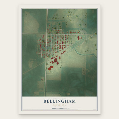 Bellingham, Minnesota map print, the full design