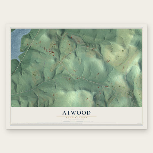 Atwood, Pennsylvania map print, the full design