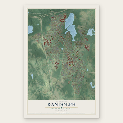 Randolph, Massachusetts map print, the full design