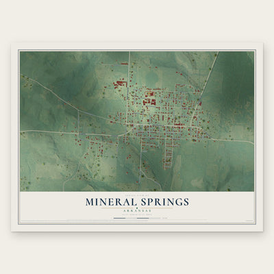 Mineral Springs, Arkansas map print, the full design