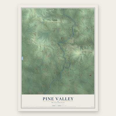 Pine Valley, Wisconsin map print, the full design