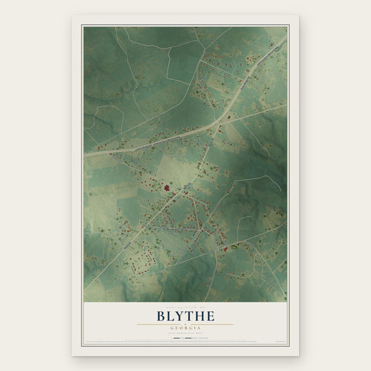Blythe, Georgia map print, the full design