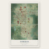 Forman, North Dakota map print, the full design