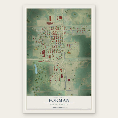 Forman, North Dakota map print, the full design