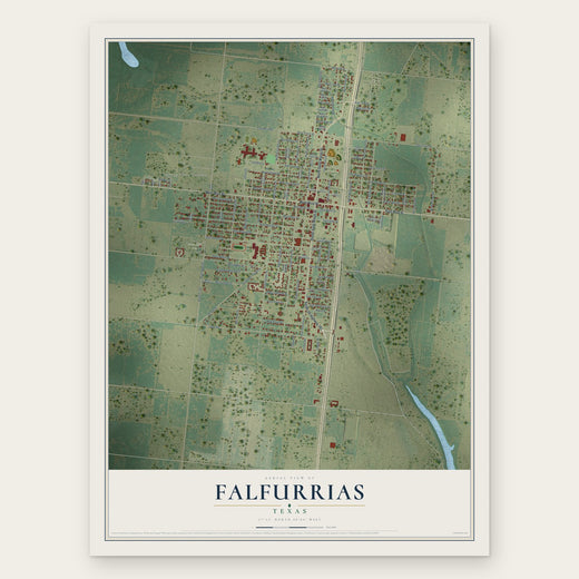 Falfurrias, Texas map print, the full design