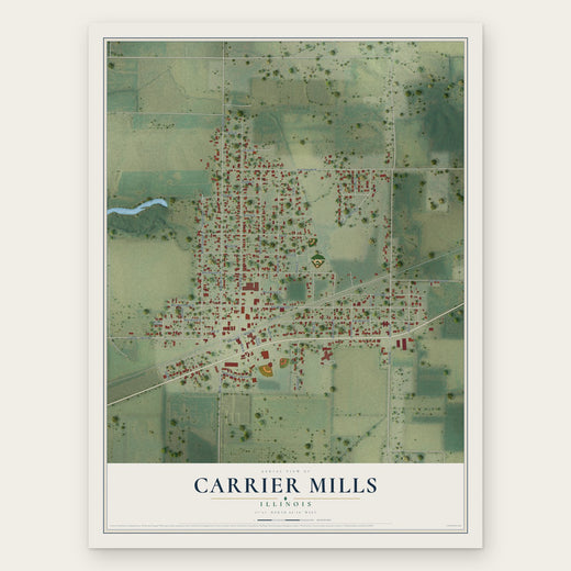 Carrier Mills, Illinois map print, the full design