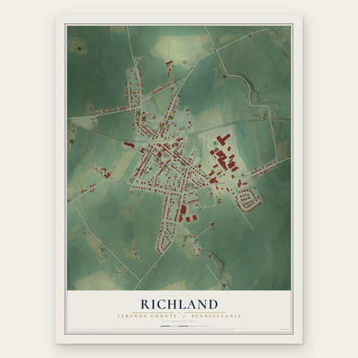 Richland, Lebanon County, Pennsylvania map print, the full design