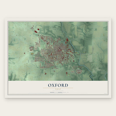 Oxford, Ohio map print, the full design