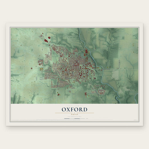 Oxford, Ohio map print, the full design