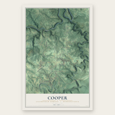Cooper, Clearfield County, Pennsylvania map print, the full design