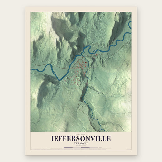 Jeffersonville, Vermont map print, the full design