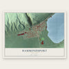 Hammondsport, New York map print, the full design
