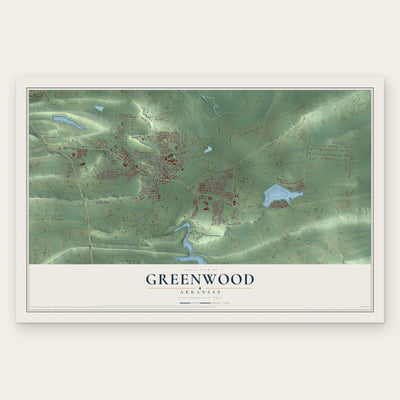 Greenwood, Arkansas map print, the full design