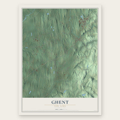 Ghent, New York map print, the full design