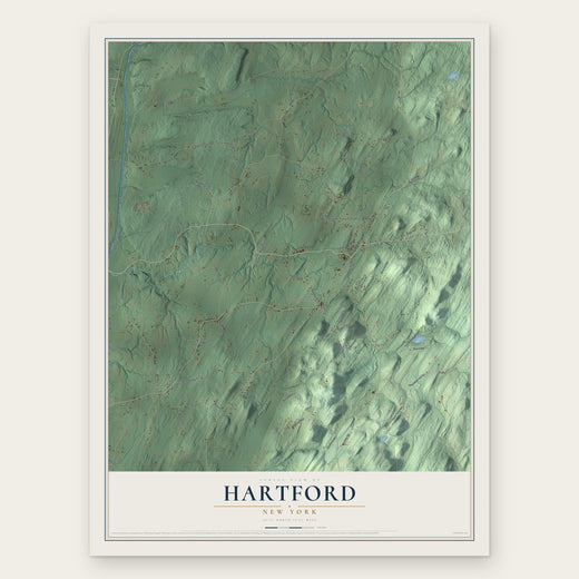 Hartford, New York map print, the full design