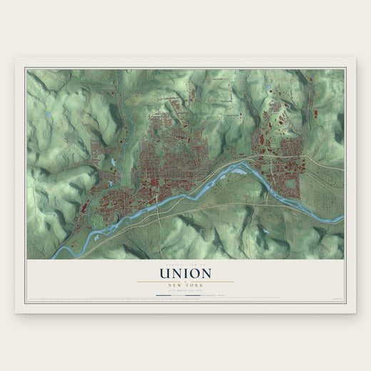 Union, New York map print, the full design