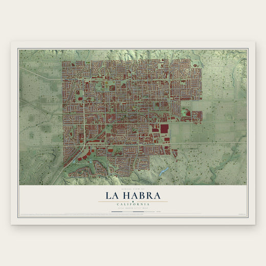 La Habra, California map print, the full design