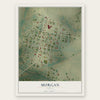 Morgan, Texas map print, the full design