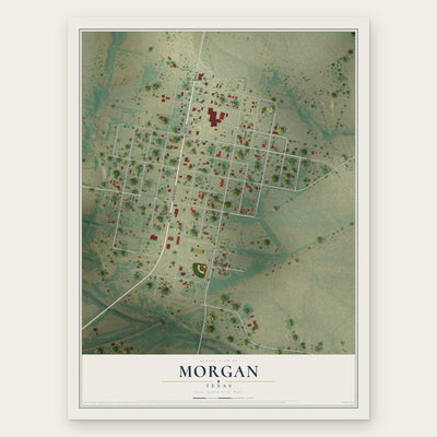 Morgan, Texas map print, the full design