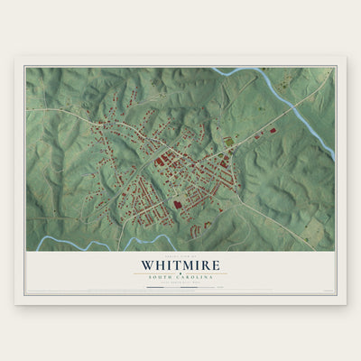 Whitmire, South Carolina map print, the full design