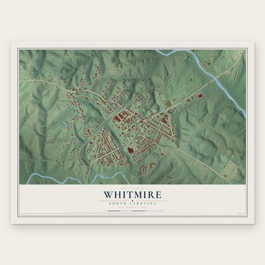 Whitmire, South Carolina map print, the full design