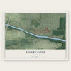 Rivergrove, Oregon map print, the full design