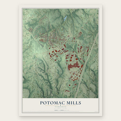Potomac Mills, Virginia map print, the full design