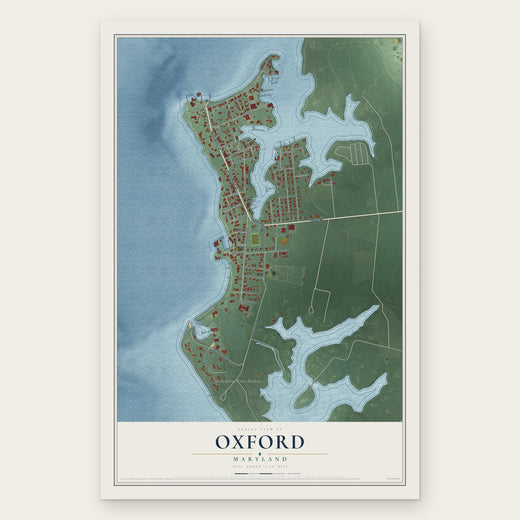 Oxford, Maryland map print, the full design