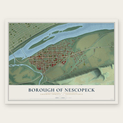 Borough of Nescopeck, Luzerne County, Pennsylvania map print, the full design