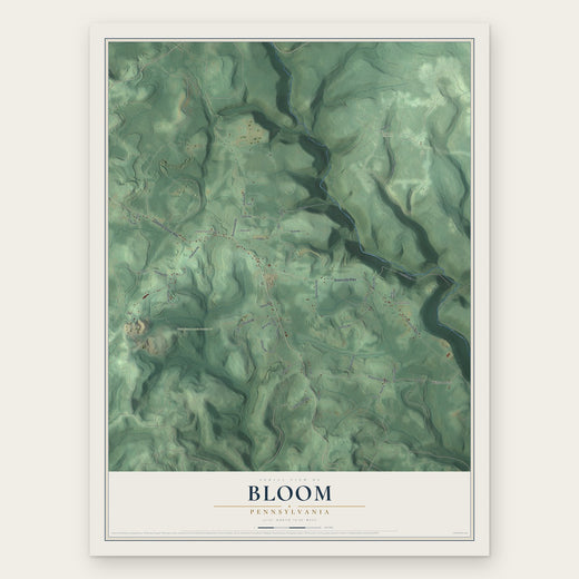 Bloom, Pennsylvania map print, the full design