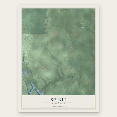 Spirit, Wisconsin map print, the full design