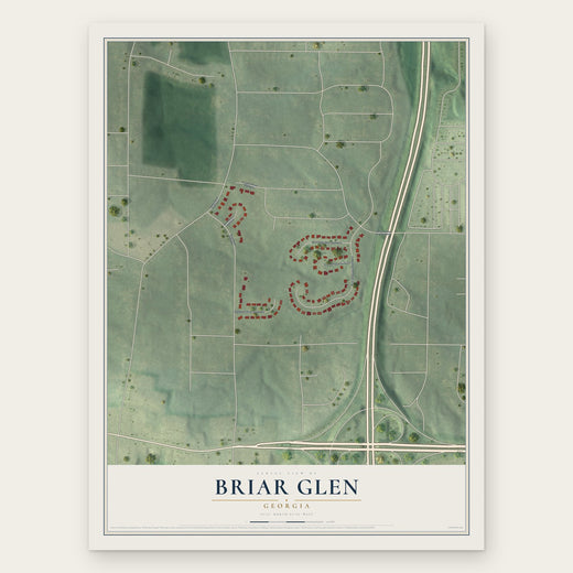 Briar Glen, Georgia map print, the full design