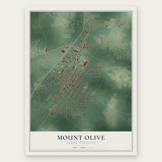 Mount Olive, North Carolina map print, the full design