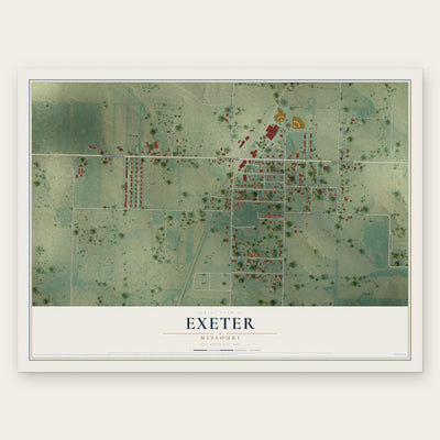 Exeter, Missouri map print, the full design