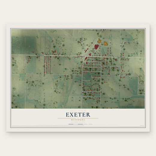 Exeter, Missouri map print, the full design