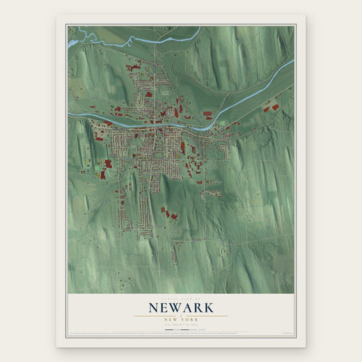 Newark, New York map print, the full design