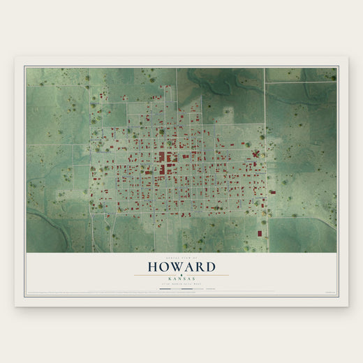 Howard, Kansas map print, the full design