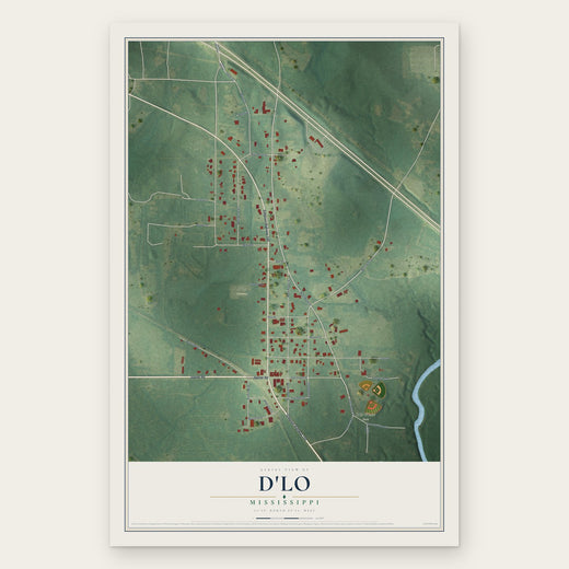 D'Lo, Mississippi map print, the full design