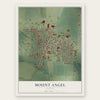 Mount Angel, Oregon map print, the full design